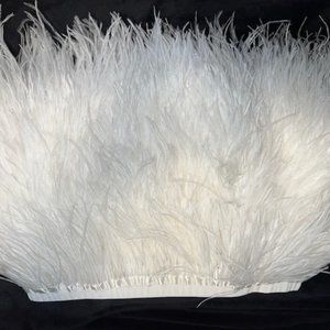 White Strapless Feather Top size S